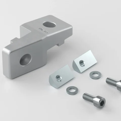 Transverse-Fastening Set 8, right, white aluminium, similar to RAL 9006