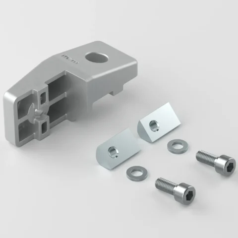 Transverse-Fastening Set 8, left, white aluminium, similar to RAL 9006