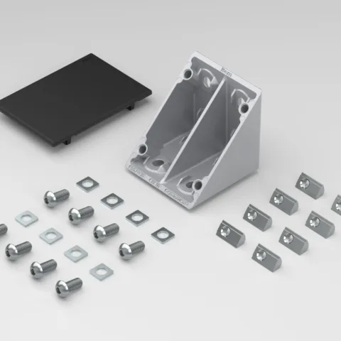 Angle Bracket Set 8 80x80x80 with black cap