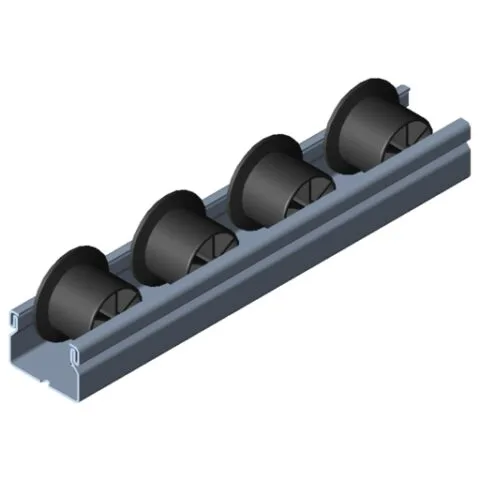 Roller Conveyor St D30 T1 ESD with Flanged Wheel, black similar to RAL 9005