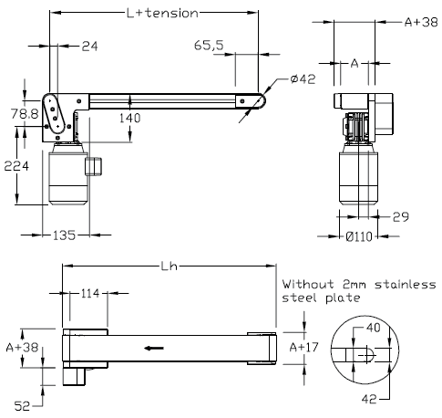 Elcom Conveyor 40 Flat belt End drive - Motor below - Image 2