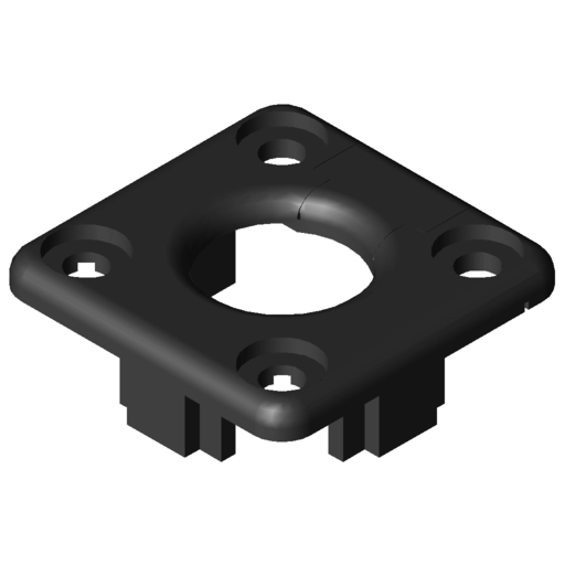 Conduit Cap 40x40 with Cable Entry Protector, black » AluFlex Group