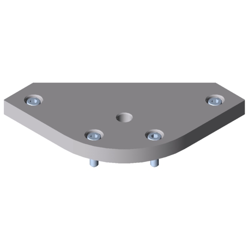 Base Plate X 8 40 R80-90° M16, white aluminium, similar to RAL 9006 ...